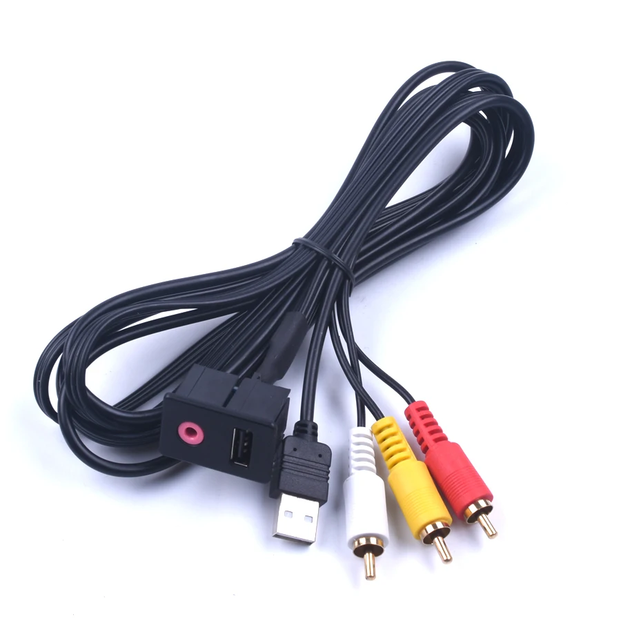 3 RCA Car AUX USB Adapter Suitable for Toyota Volk-swagen modified