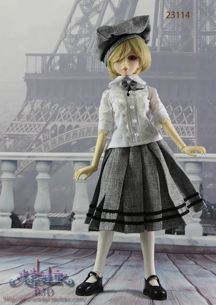 1/4 1/3 scale BJD clothing accessories shirt+skirt+hat suit for BJD/SD doll,Not included doll,shoes,wig,and accessories 18D1557