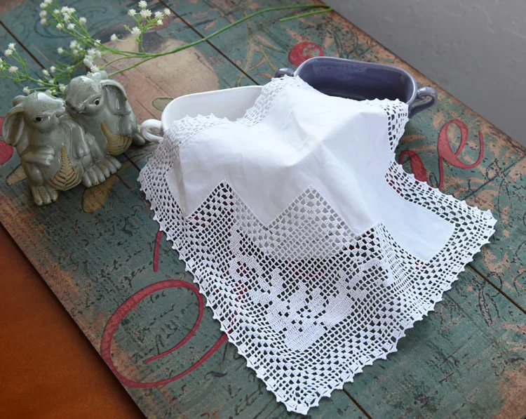 NEW Cotton lace placemat tea coaster kitchen Crochet dining table place mat Christmas wedding Table decoration and accessories