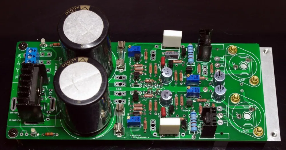 

Gold tube ON MJ15024 MJ15025 60V 13A High current positive and negative output regulated power supply board