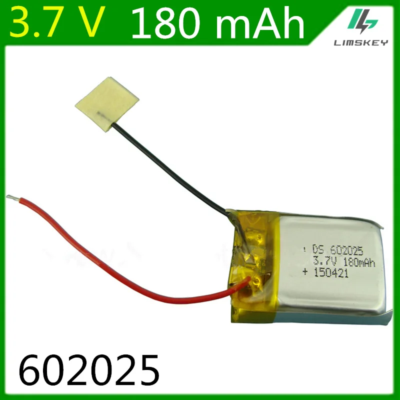 3.7V 180mAH 2pcs /lot remote control helicopter remote control aircraft accessories Lipo battery 3.7 V 180 mAH 602025 Z008