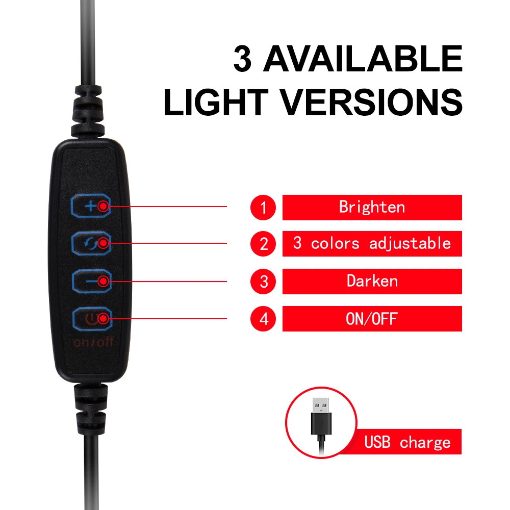 Yizhestudio – anneau lumineux LED 6 "/10", intensité variable, éclairage annulaire pour Studio photo, Selfie, maquillage en direct, avec trépied et Clip de téléphone gratuits