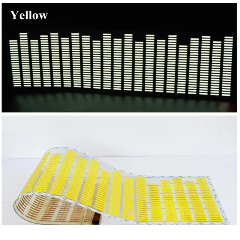 90*25 CM Colourful Music Rhythm Pattern Car Sticker EL Sheet Led Music Equalizer Car Windshield Sticker Sound Activated Light