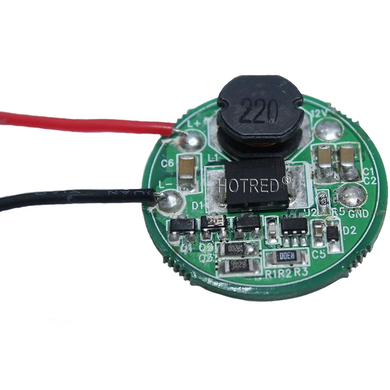1pcs Input 3.7V~30V 27mm 10W LED Driver Power supply For 1~3PCS 10W XML T6/U2 XML2 flashlight 12V/24V Battery Car light DIY