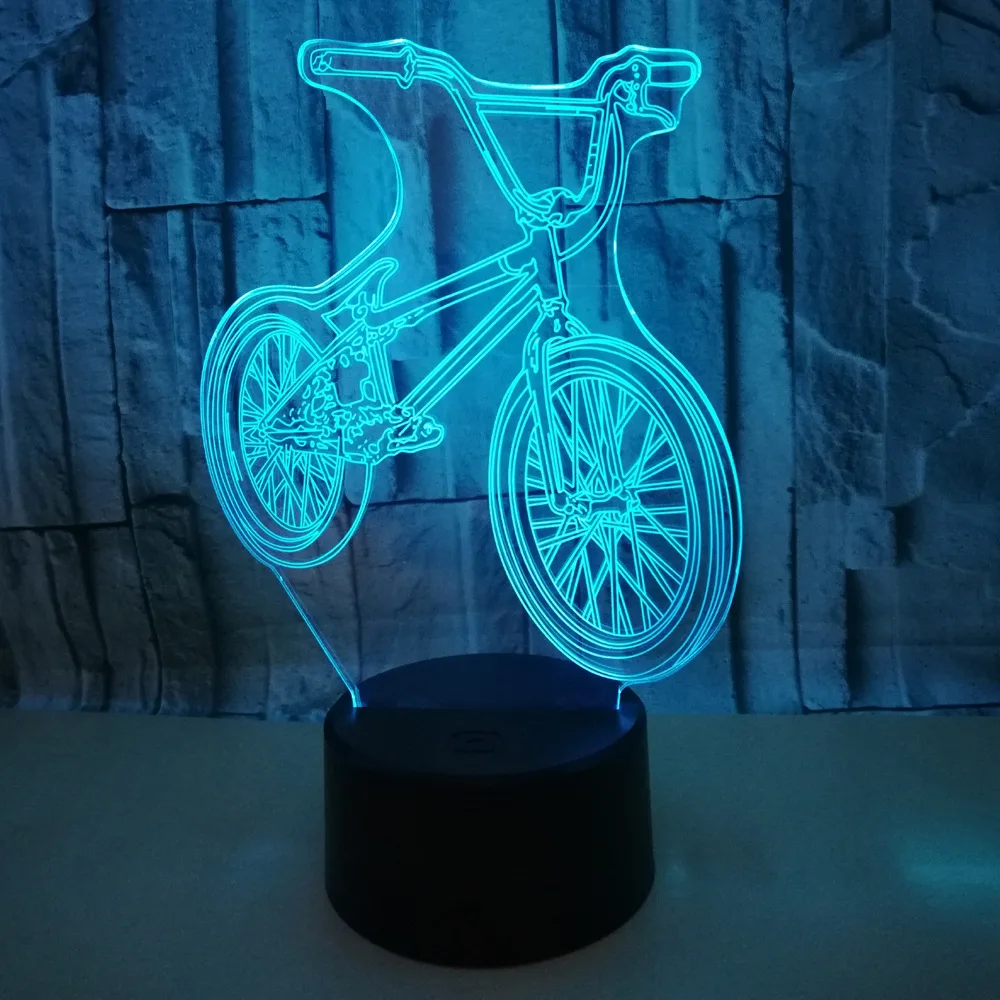 

Mountain Bike 3d Nightlight Led Deco Lamps Stereo Table Lamp Illusion Gift 3d Led Table Moderne Desk Lamp