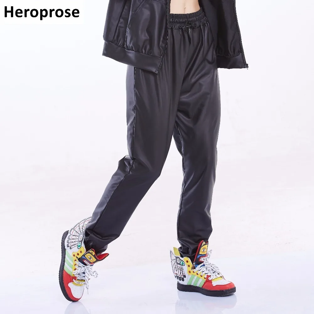 

Spring Summer Fashion Trouser For Women Stage Dance Club Street Wear Wide Leg Loose Bloomers Matte-black Hip Hop Harem Pants