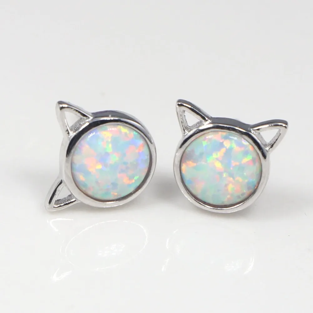 

JLE198 Classic Cute Cat Stud Earrings Top Quality 925 Sterling Silver Stud Earrings for Women Fine Jewelry