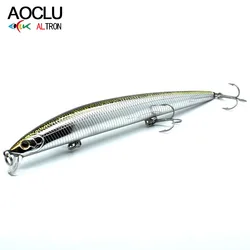 AOCLU Floating Long Cast Minnow 150mm 18.0g Diving 0.5-1m Hard Bait Crank Lure Weight Transfer Bass Tuna Boat Fishing VMC Hook