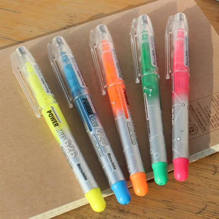 626 new office multicolor power line free ink Head Pen Note Pen high-lighter pen