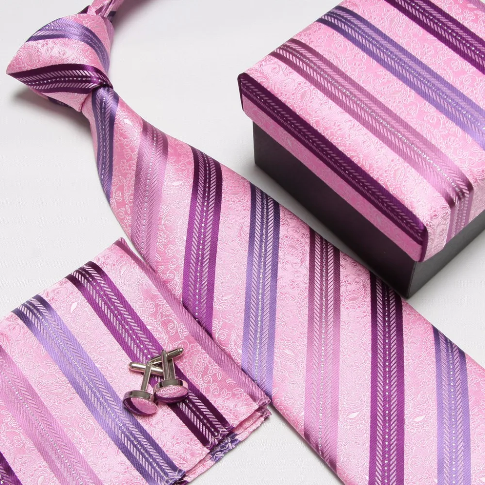 Corbata para hombre, accesorios de moda, corbatas baratas para hombre, conjunto de corbata y pañuelo, gemelos, caja de regalo, 2019