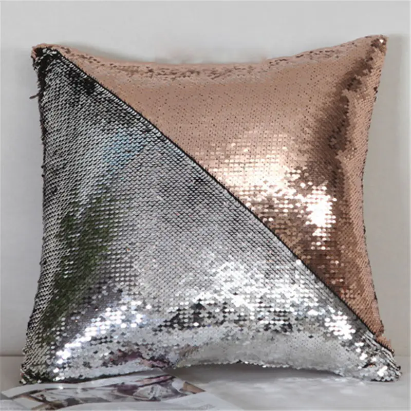 DIY Mermaid Sequin Cushion Cover pillow cover Magical Color Changing Reversible Home Decor Car Sofa PillowCase 40X40cm BZ-005