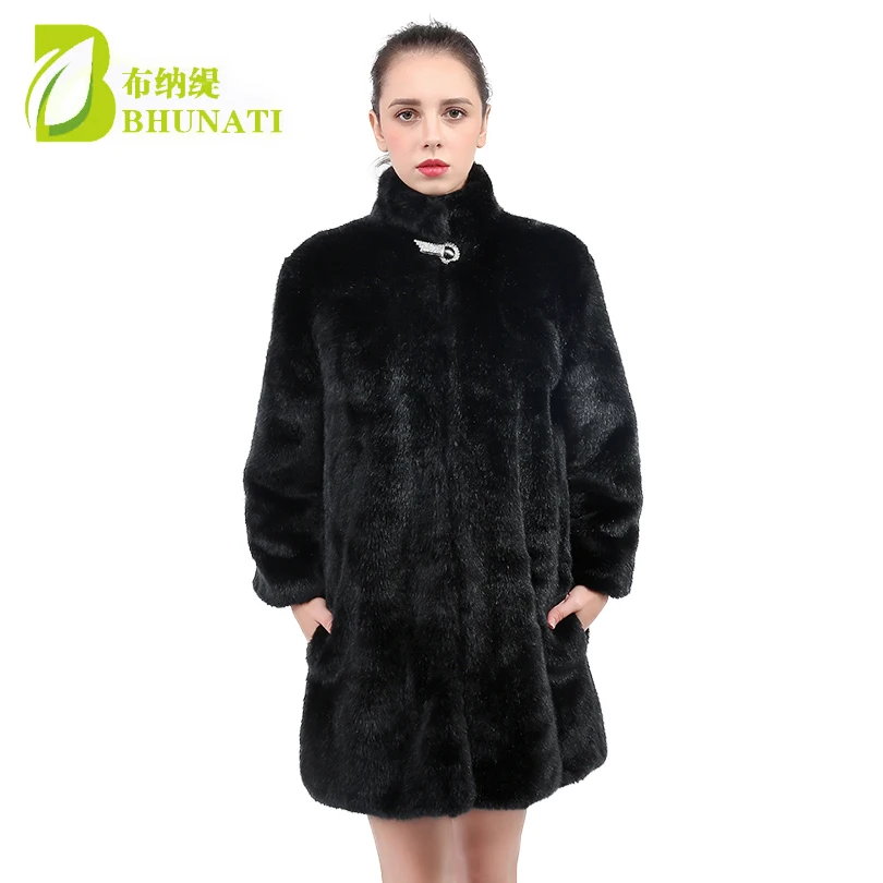 Women's Winter Jacket Faux Fur Coat fashion Elegant Thick Warm Turn-down Collar Faux Mink Fur Coat  Women's Clothing