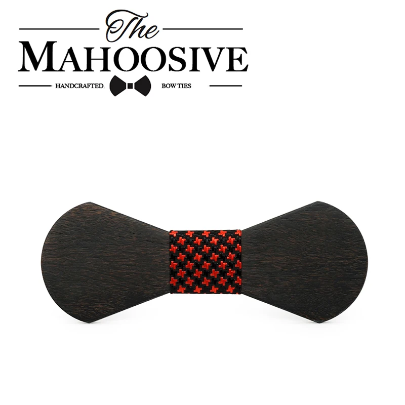 MAHOOSIVE HOT SALE Butterfly Cravat Wood Bow Tie Formal Commercial Wooden Bow Tie Male Solid Color Marriage Bow Ties For Men