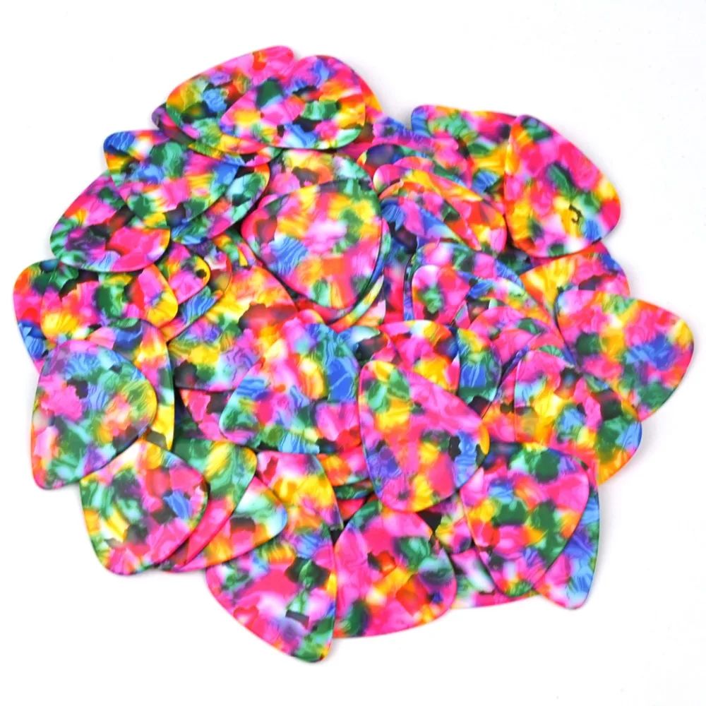 Lots of 50pcs Heavy 0.96mm Blank Guitar Picks Plectrums Celluloid Tie dye