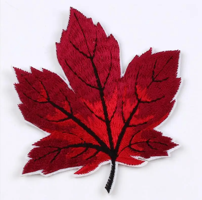 10pcs/lot Embroidered Maple Patch Iron On Sew On Leaf Badge For Jeans Clothes Backpack Coats Cap Stickers Diy Appliques Supplier image 3