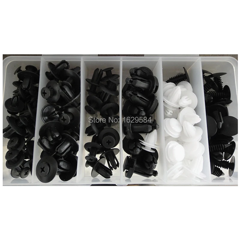 100Pcs Clip 6 species Automotive Push Pin Retainer Assortment Kit For Bmw i3 x1 For Toyota Honda Pilot For Ford F750