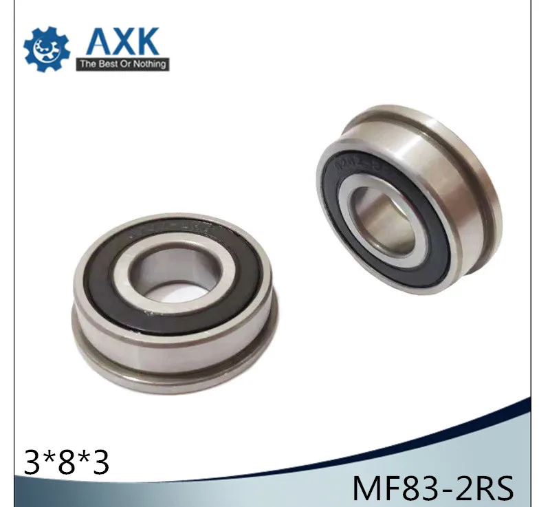 

MF83-2RS Bearing 3x8x3mm ( 10 PCS ) ABEC-1 Miniature Flanged MF83RS Ball Bearings RF-830DD