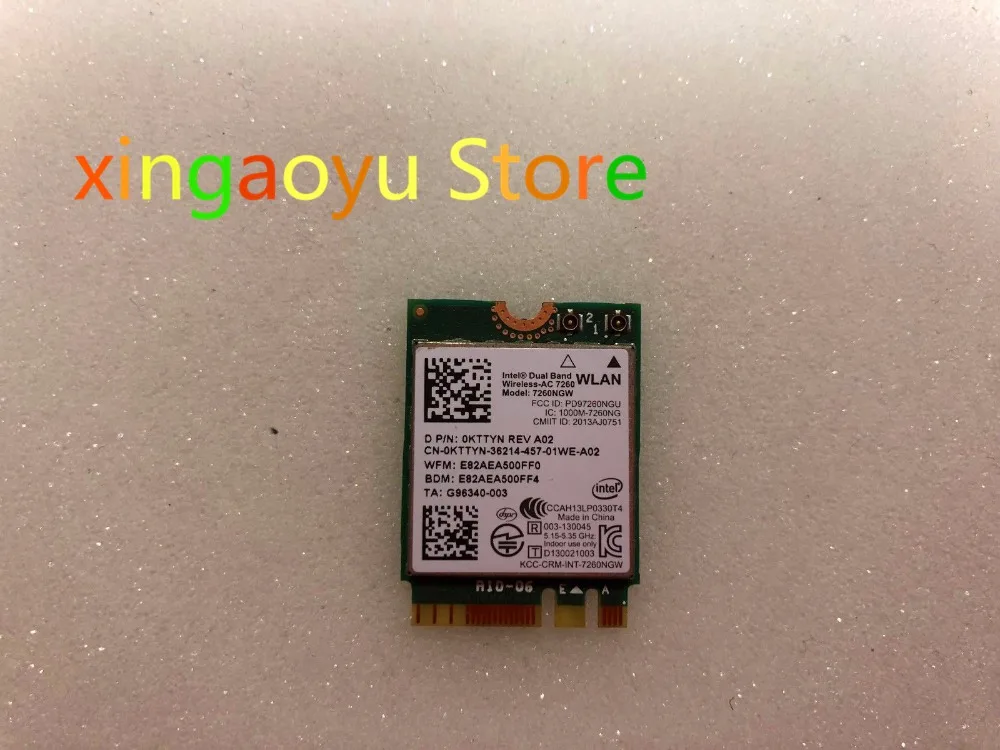 

Беспроводная 7260 WLAN WiFi 802,11 ac Bluetooth 4,0 Двухдиапазонная карта-KTTYN 0KTTYN CN-0KTTYN