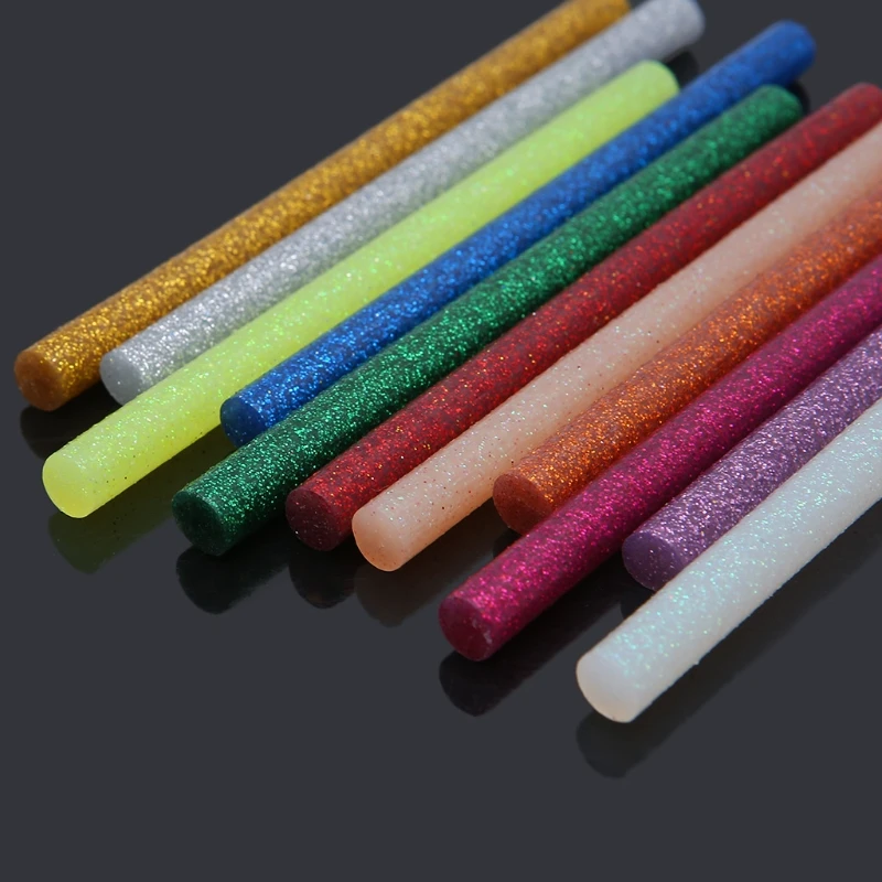 11 Pz/set Hot Melt Colla Bastone di Colore Della Miscela di Scintillio Viscosità Fai da Te Giocattolo Del Mestiere Strumenti di Riparazione