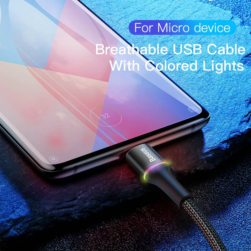 Baseus Micro USB Cable 3A Fast Charging Charger Microusb Cable For Samsung Xiaomi Redmi 4 Note 5 Pro Android Mobile Phone Cables