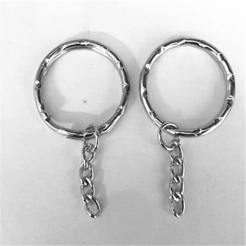 1000 = 500 pairs  New Metal Plated 6cm long Round Split Car  Keychain Auto Key Ring    Key Chain Keychains  wholesale