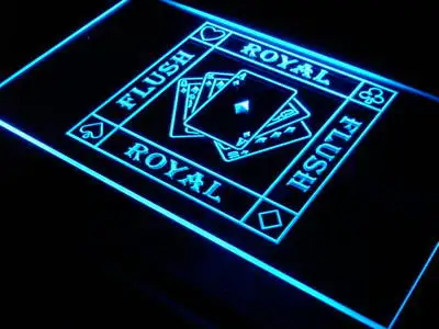 i938 Royal Flush Poker Casino Ace Bar Decor Neon Light Light Signs On/Off Switch 20+ Colors 5 Sizes