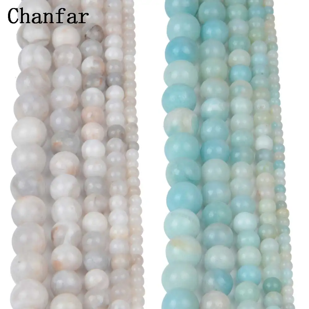 Crazy White Single Color Amazonite Beads Women Jewelry DIY Fashion Making Beads 4 6 8 10 12mm