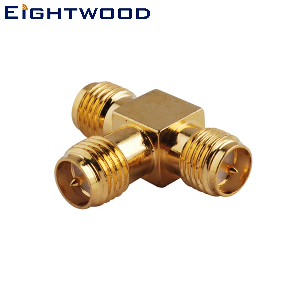 Eightwood 5PCS RP-SMA RF Coaxial Adapter RP-SMA Jack Male to 2 RP-SMA Jack Male Connector  