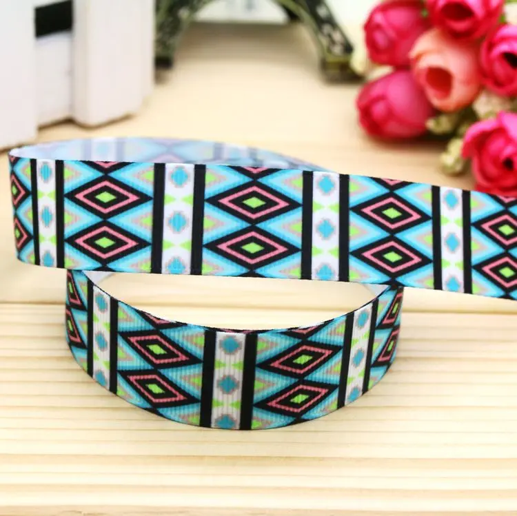 7/8inch  Aztec Printed Grosgrain Ribbon Hairbow Headwear Party Decoration Diy Wholesale OEM 22mm P5407