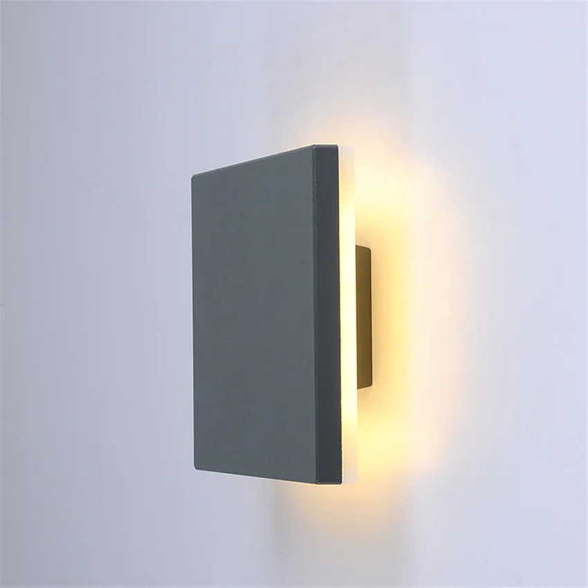 LED Outdoor Waterproof Wall Light Square LED Garden Wall Lamp Aisle Light Exterior Wall Balcony Corridor Aluminum Lighting NR21
