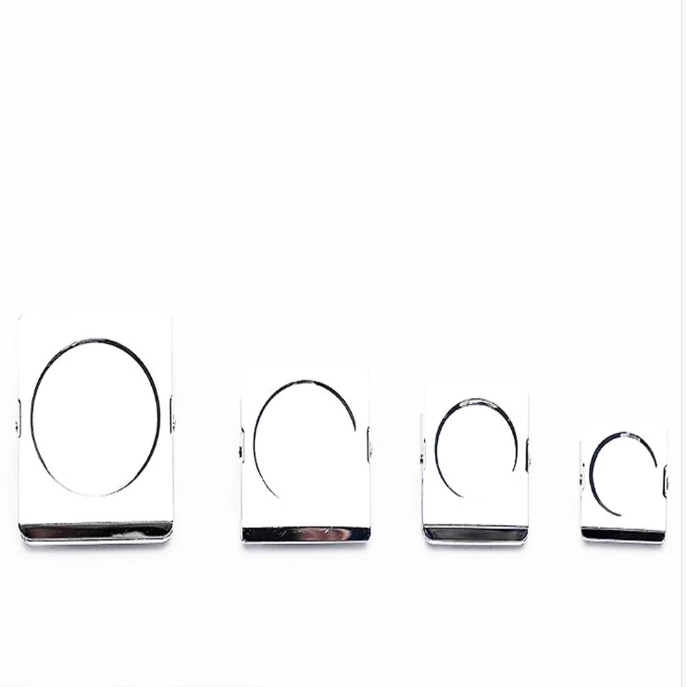 XRHYY 4 PCS Square Spring Magnetic Hook Clips Stainless Steel Metal Paper File Organizer For Home School Fridge Office Photo