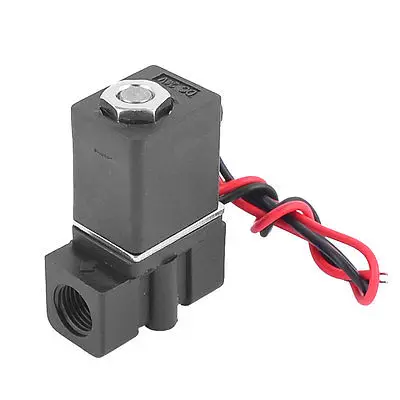 24VDC 6.0W Direct Acting Wired Electrical Solenoid Valve Black