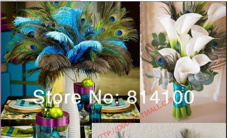 Natural Peacock Feather 25-30CM  Natural 10-12inch for Crafts Decorations for Home Hotel