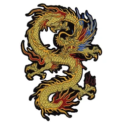 Chinese Dragon embroidery patch Sequin Sew Patches Clothes Applique Embroidery Cartoon Applique Embroidery patch Accessories