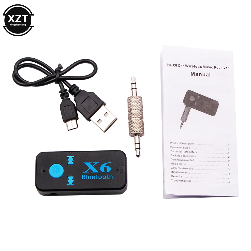 Wireless Bluetooth 4.1 Adapter 3 in 1 USB Bluetooth Receiver 3.5mm Audio Jack TF Card Reader MIC Call Support For Speaker X6