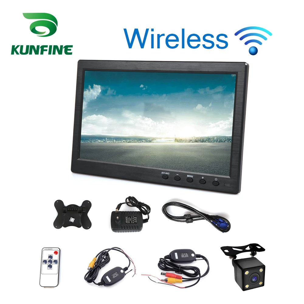 Wireless Car Styling 10.1 inch TFT LCD Screen Car Rear View Monitor Display for Rear view Reverse Backup Camera Car TV Display