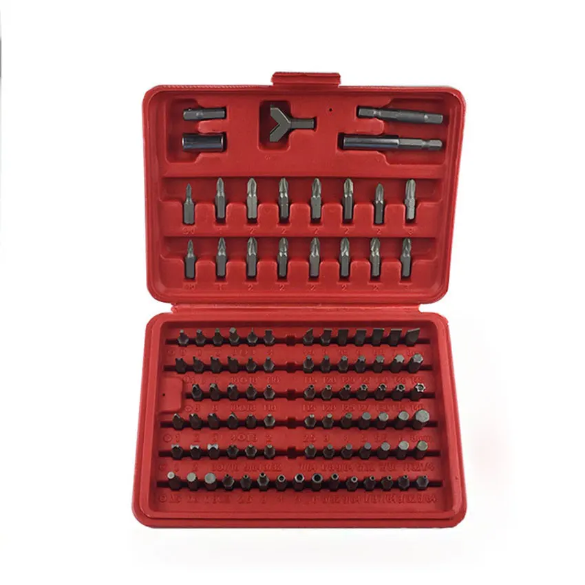 100 pz/set cacciavite bit Kit acciaio metrico Phillips/scanalato/esagonale/tempera Torx cacciavite parte multi-funzione strumenti di riparazione della mano