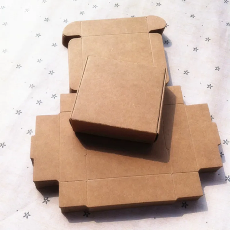 100pcs/lot-133*78*30mm Blank Brown Carton Kraft Box, Gift Packing Boxes, Soap Packaging, Storage Item Aircraft box