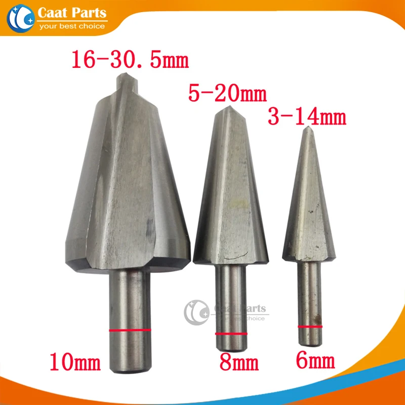 3PCS 16-30.5/5-20/ 3-14mm, Umbrella Chamfer Drill Step Drill Bit Steel PV Wooden Thin Iron Plate Hole Cutter Chamfering Reamer