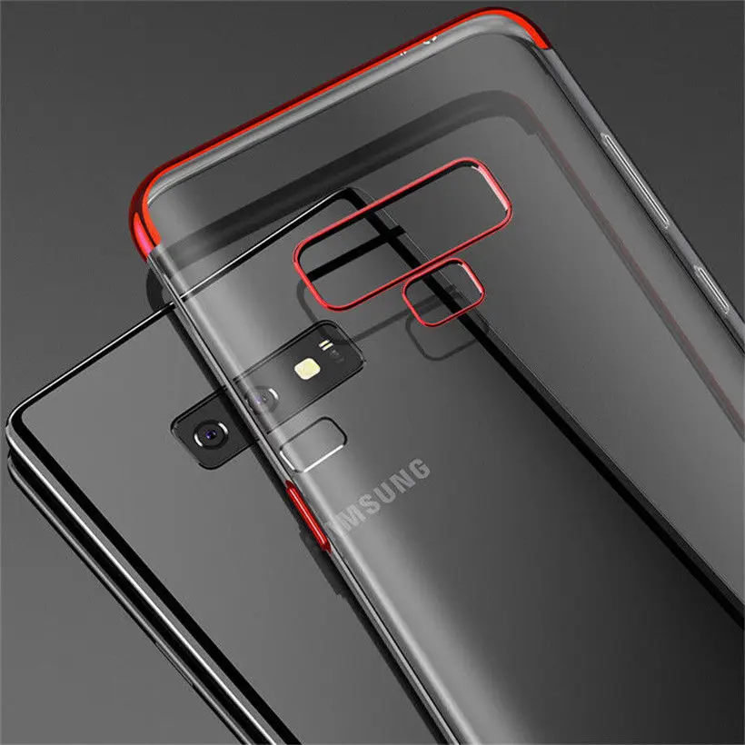 เคสโทรศัพท์ซิลิโคนเคลือบสำหรับ Samsung Galaxy Note 10 20 S9 S20 S10 S21 S22 S23 S24 PLUS แบบใสเนื้อนุ่มพิเศษ