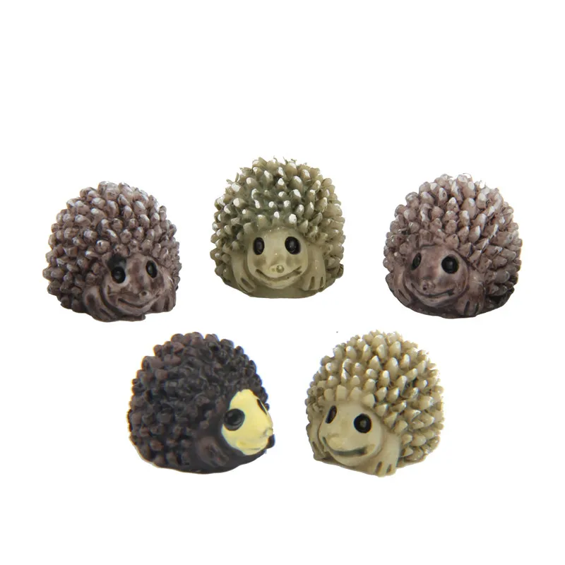 5pcs 1.5cm Hedgehog Fairy Garden Miniatures Animal Micro Landscape Bonsai Plant Garden DIY Craft Ornament Fairy Garden Supplies