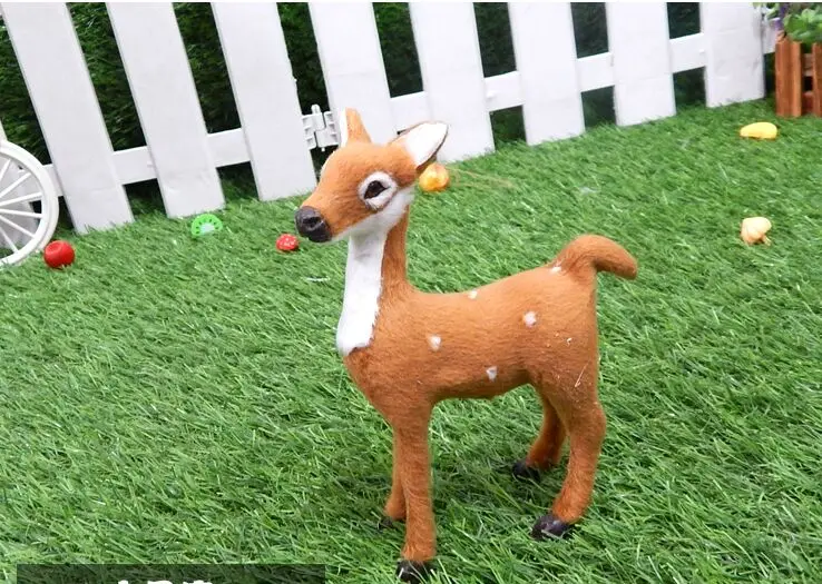 

small 12x14cm simulation female deer polyethylene&furs sika deer model handicraft prop,home decoration Xmas gift w1452