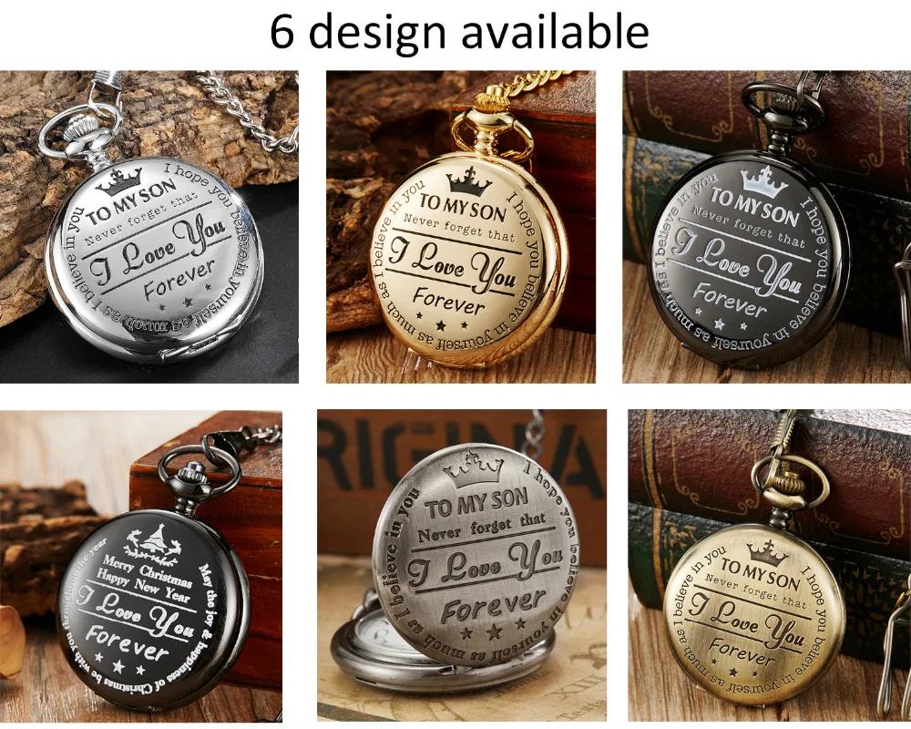 Quartz Pocket Chain Watch To My Son THE GREATEST DAD Necklace Watches For Men Children's Day Kids Gift Present reloj de bolsillo