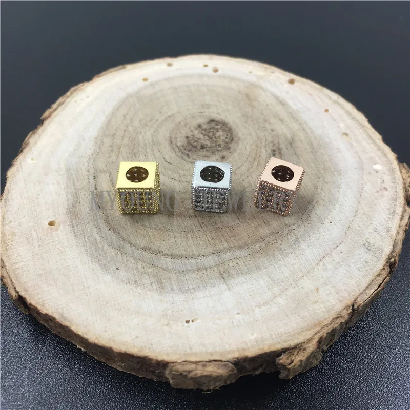 

MY0726 многоцветные кубические микрозакрепки CZ прозрачный Цирконий квадратной формы разделители паве Стразы бусины с отверстиями Шарм подходит для браслета