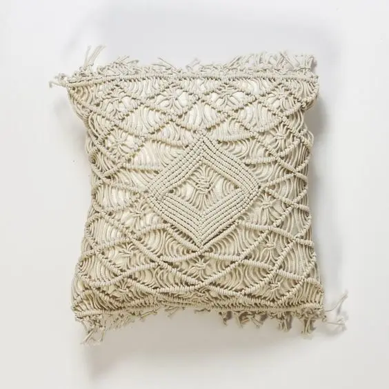 Decorative Macrame pillow cover Handmade  macrame BOHO cushion cover/handmade cotton rope macrame throw pillow cover