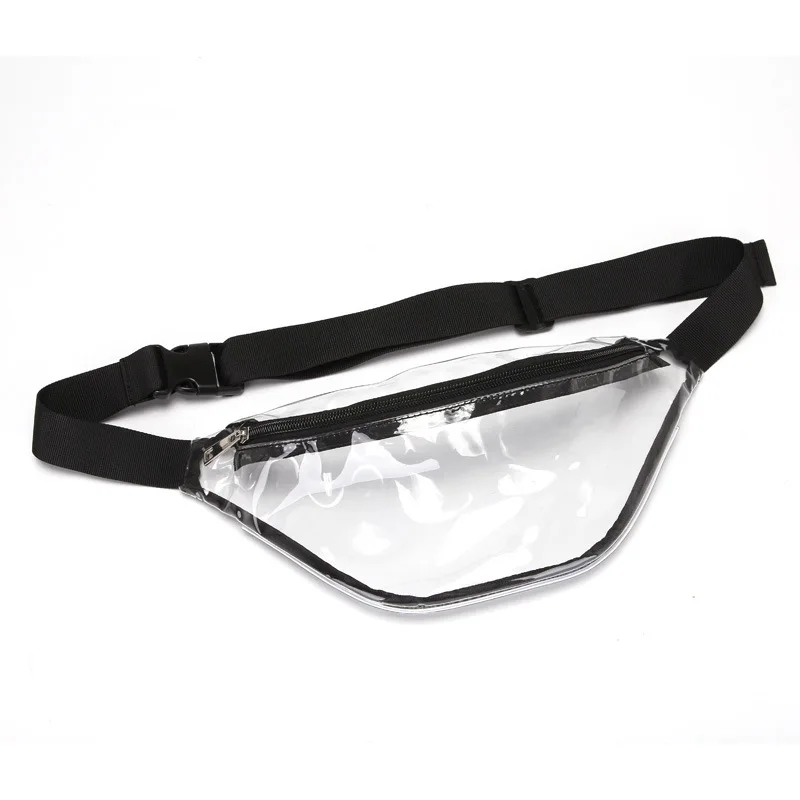 

Waist Bags transparent Holographic Women Pink Silver Fanny Pack Female Belt Bag Black PVC Waist Packs Laser Chest Phone Pouch