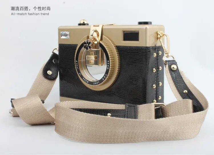 2016 Summer New Handbag Bag Personality Camera Shape Shoulder Bag Girls\' Fashion Chain Bag Female Messenger Bags