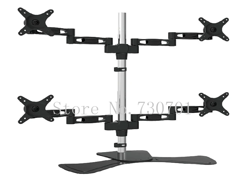 

aluminum full motion 10-27" four monitor lcd tv table mount 360 rotate 4 monitor desk support screen bracket holder stand clamp