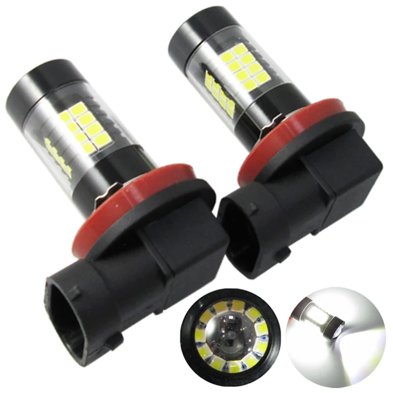 

High Power!! 2PCS H8 H11 43W 3014 32 SMD 11 SMD 2835 900lm 43led CANBUS fog light bulbs with led lens H11 Headlamp Fog Lamp 12V