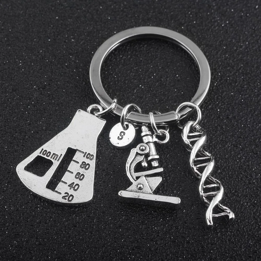 RJ New Creative Conical Flask Chemical Molecular DNA Microscope Pendant Necklace Chemical Biological Experimental Tool Necklaces